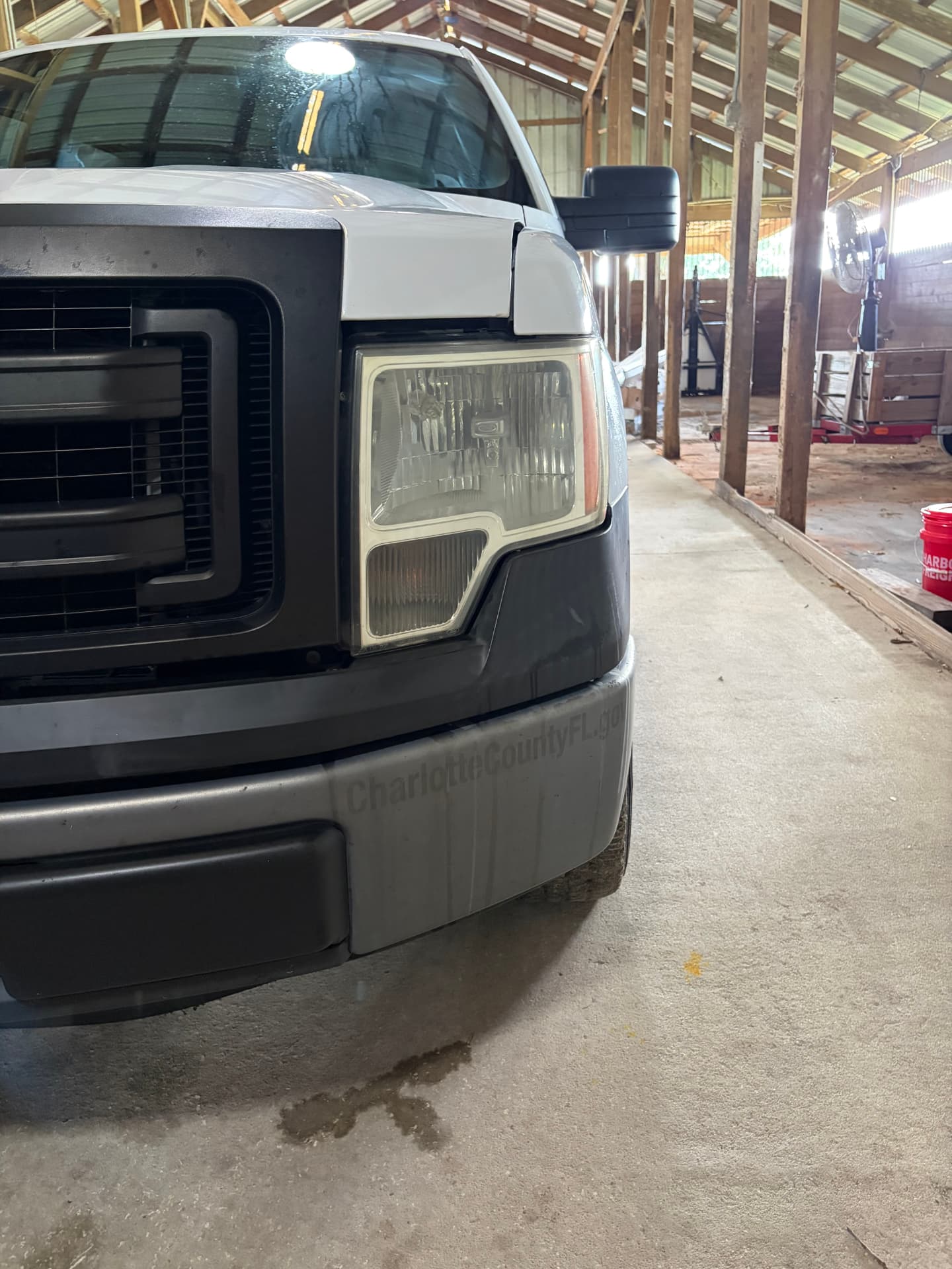 Restored clear headlight on a Ford F-150
